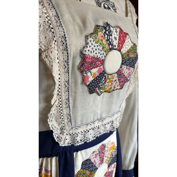 1970s vintage patchwork quilt Toni Todd dress prairie - Picture 3 of 8